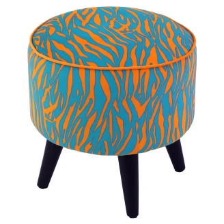 Werner Voss Sækkepude <strong>Zebra</strong>  Blå, Orange Fløjl