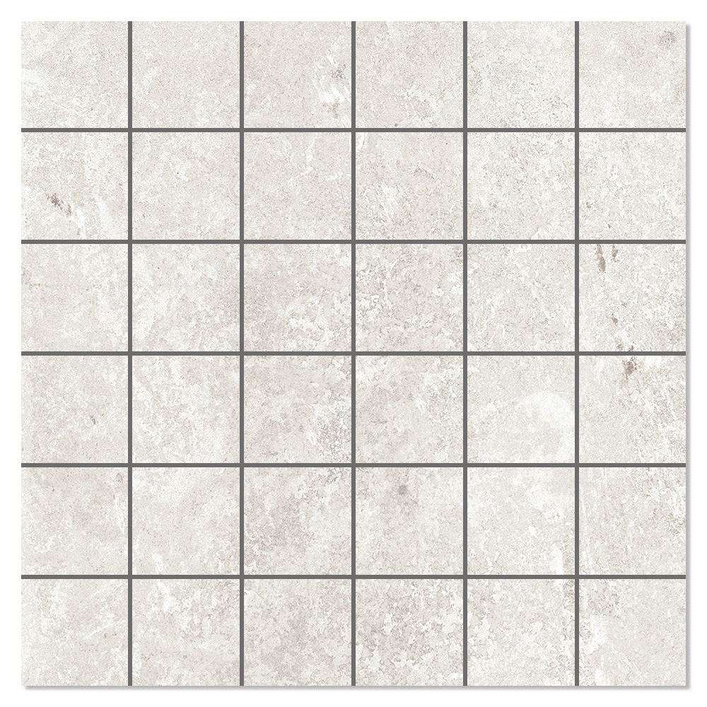 Mosaik Klinker Evelane Hvid Mat 30x30 (5x5) cm