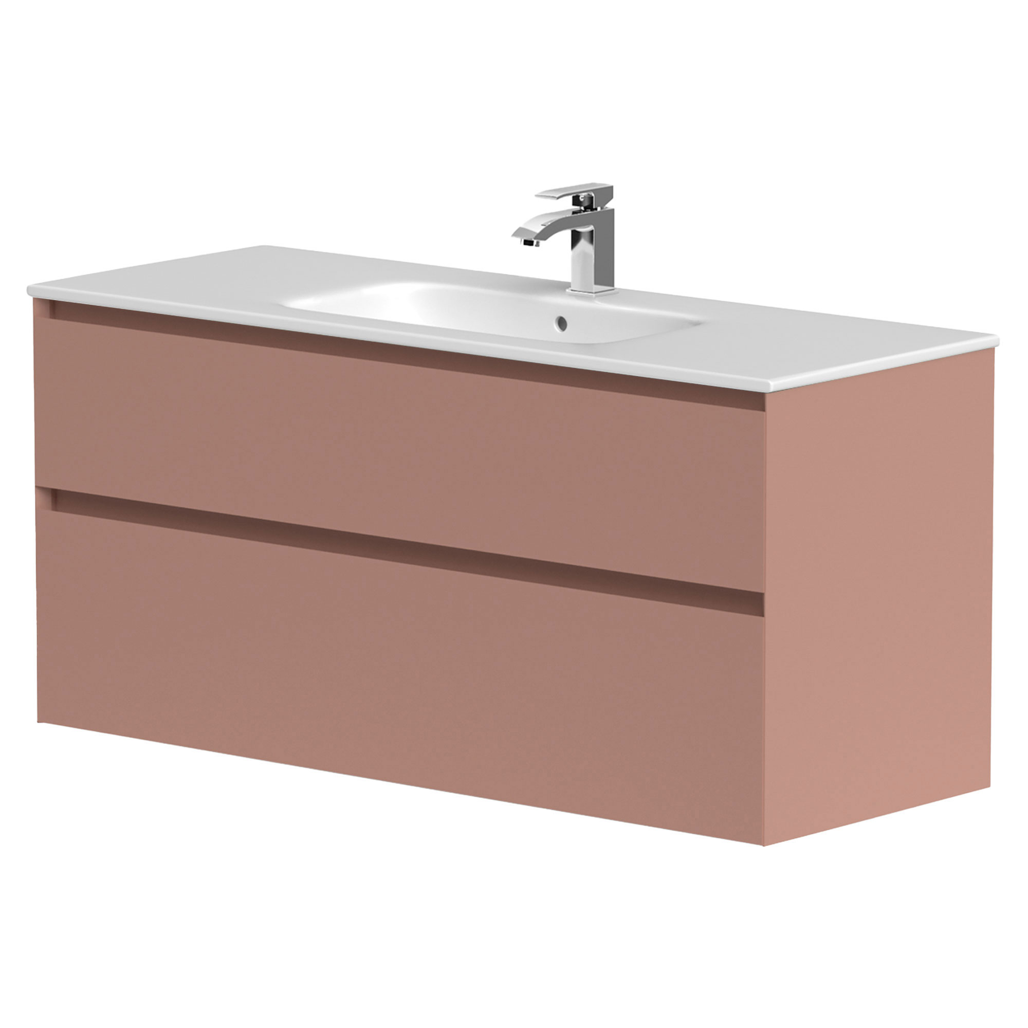 Håndvaskskab Skift Rosa Mat 120 cm med Vask Hvid