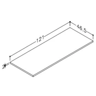 Bordplade <strong>Monteluce</strong>  Sort Mat 121 cm