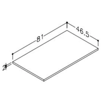 Bordplade <strong>Monteluce</strong>  Sort Mat 81 cm