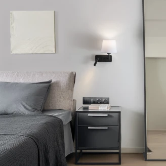 Nova Luce Bordlampe <strong>Savona Ny</strong>  Sort, Hvid