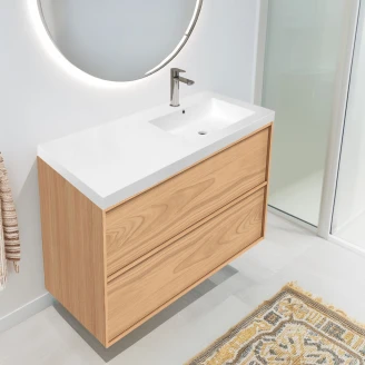 Bathco Håndvask <strong>Resin</strong>  Castro Hvid Glat 100 cm