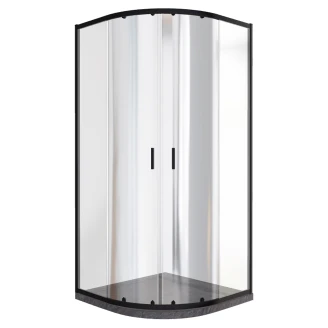 Sort Brusehjørne med Slim Sort Brusebakke <strong>Nitida</strong>  90x90 cm