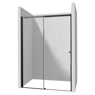 Brusehjørne med Bruseskydedør <strong>Kerria Plus</strong>  180 + 90 cm Sort Mat