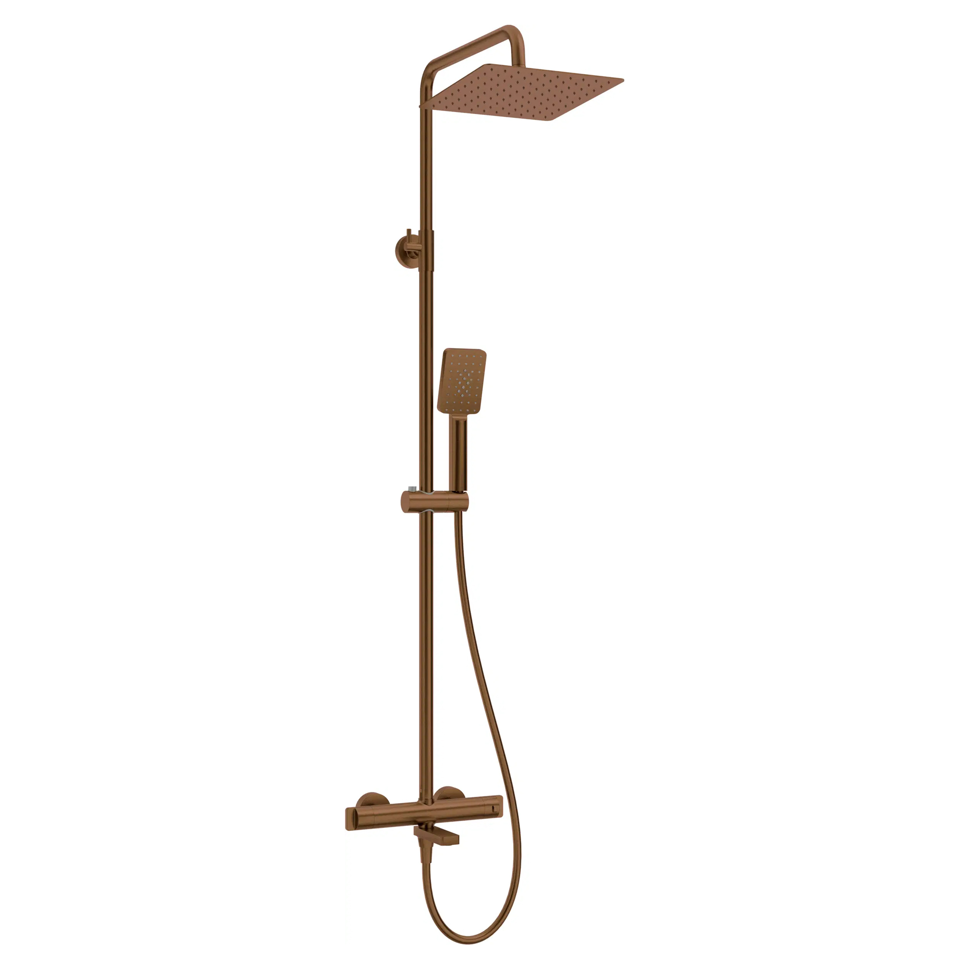 Brusesæt med Badekararmatur Therm Bronze Mat med Termostat