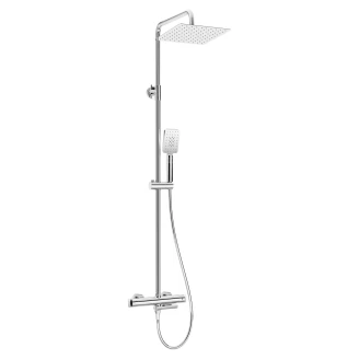 Brusesæt med Badekararmatur <strong>Therm</strong>  Krom Blank med Termostat