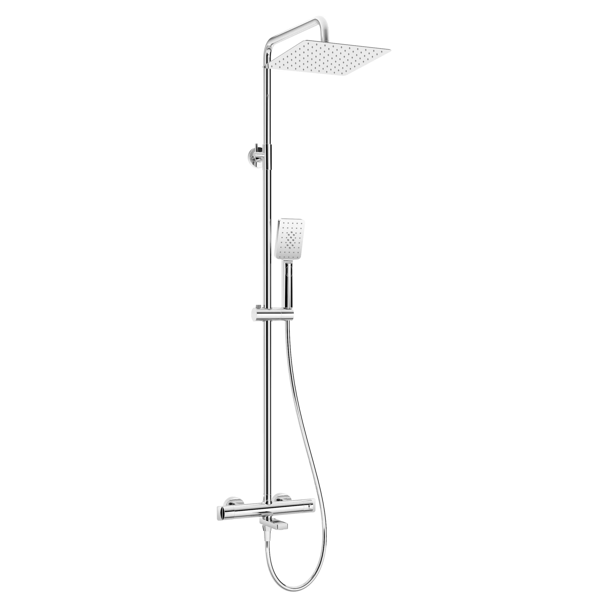 Brusesæt med Badekararmatur Therm Krom Blank med Termostat