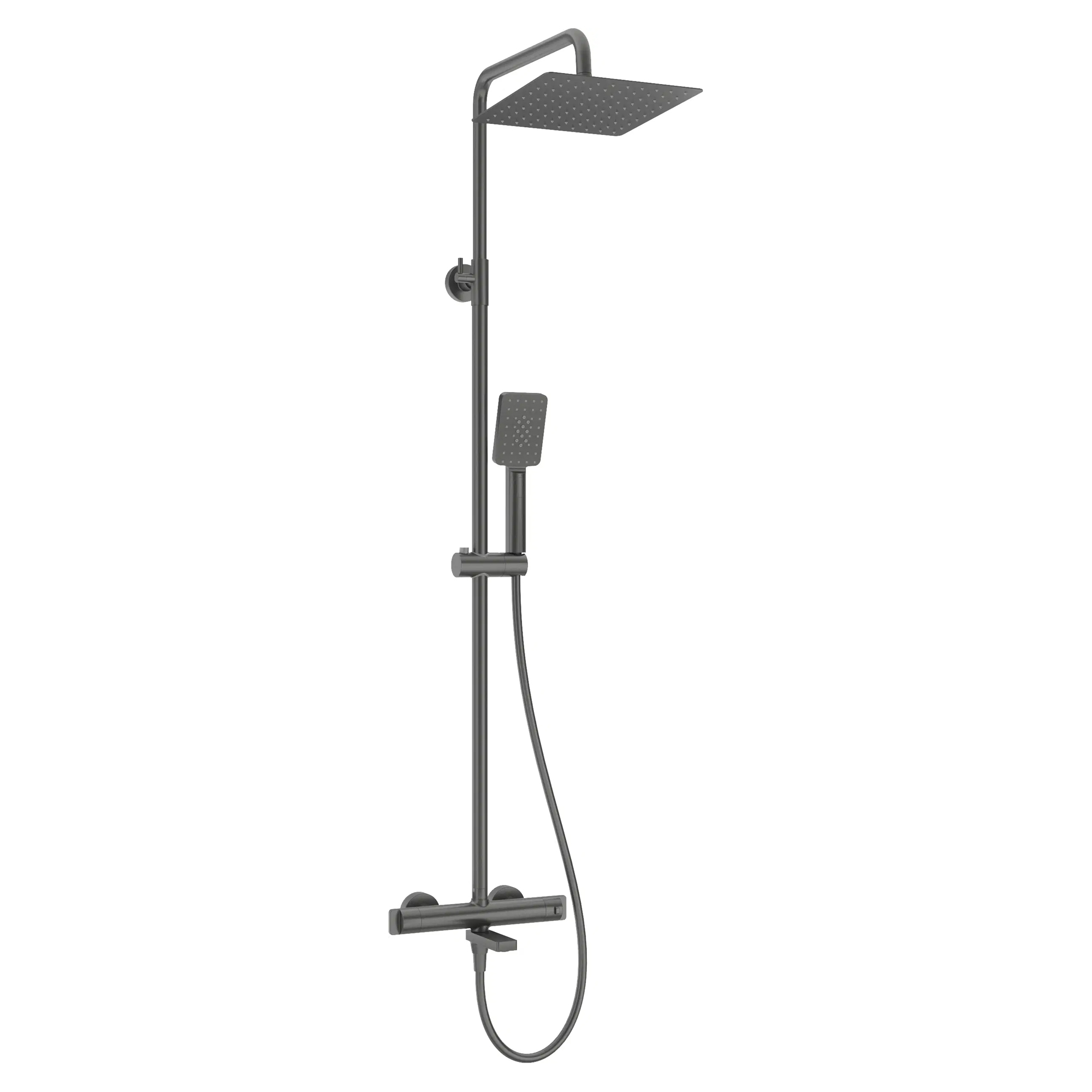 Brusesæt med Badekararmatur Therm Titanium Mat med Termostat