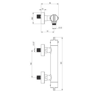 Brusearmatur Therm Titanium Mat med Termostat