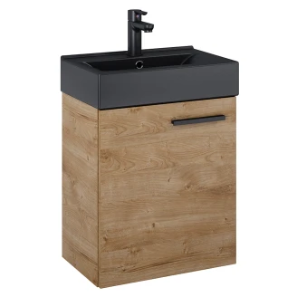 Håndvaskskab <strong>Petit</strong>  Eg Træ Mat 45 cm med Vask Sort Mat