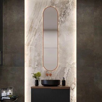Spejl med Backlit <strong>Lucora</strong>  Lang Rosaguld 35x150 cm