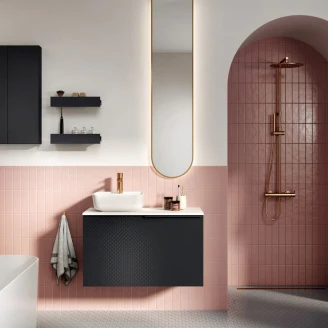 Spejl med Backlit Lucora Rosa Guld 35x150 cm