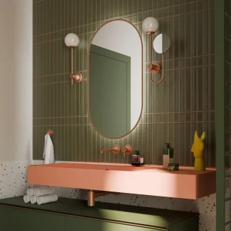 Spejl Oval med Backlit <strong>Lucora</strong>  Rosa Guld 52x92 cm