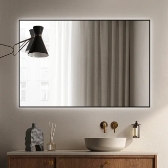 Spejl <strong>Lucora</strong>  Sort med Backlit 120x80 cm