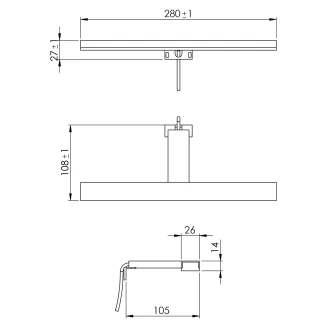 Spejllygte Lumea Rosa Guld Blank 28 cm