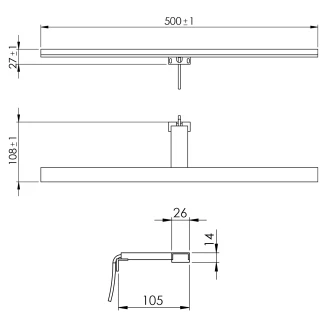 Spejllygte Lumea Guld Blank 50 cm