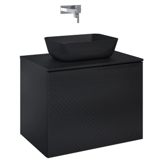 Håndvaskskab <strong>Liryvia</strong>  Sort Mat 70 cm med Bordplade