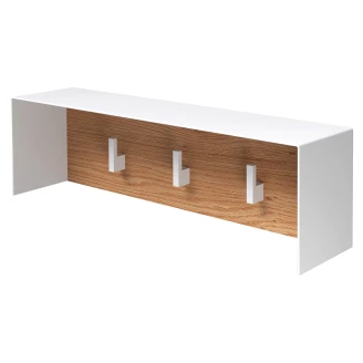 Bøjler <strong>Norrvi</strong>  40 cm 3 Kroge Hvid & Træ Lys Eg Mat