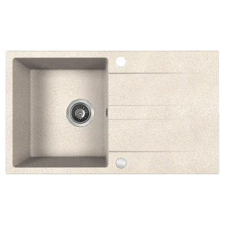 Granit Køkkenvask med Afløbsbakke <strong>Firme</strong>  Beige Mat 76x44 cm med Vandlås