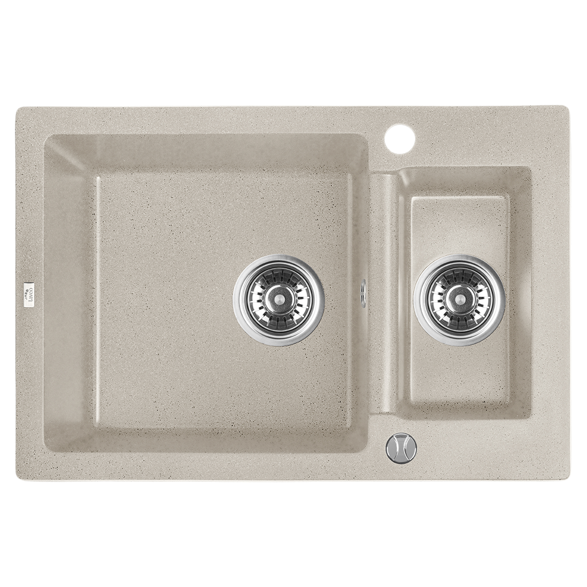 Granit Køkkenvask Ardesia Beige Mat 65x44 cm med Vandlås