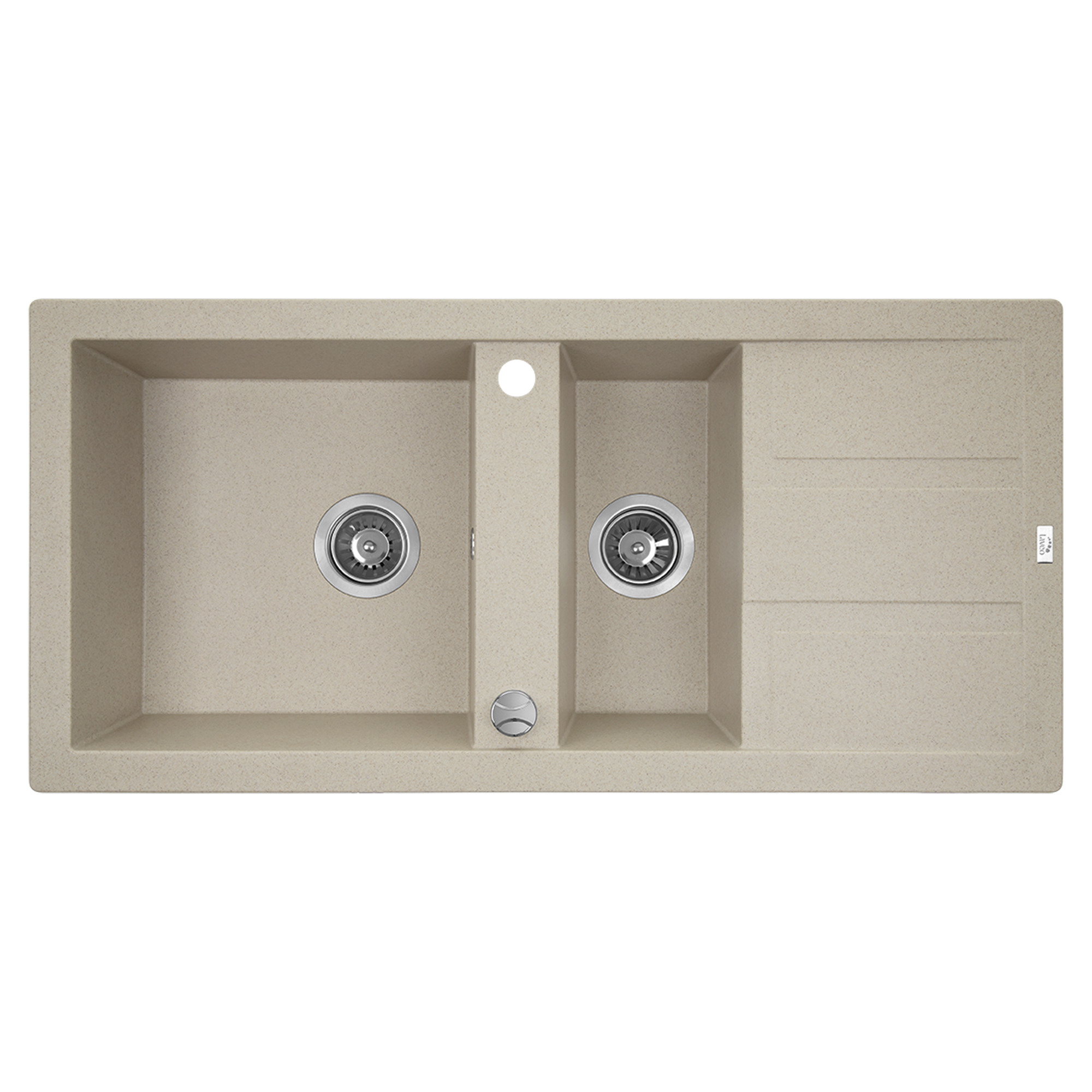 Granit Køkkenvask med Afløbsbakke Brava Beige Mat 65x44 cm med Vandlås