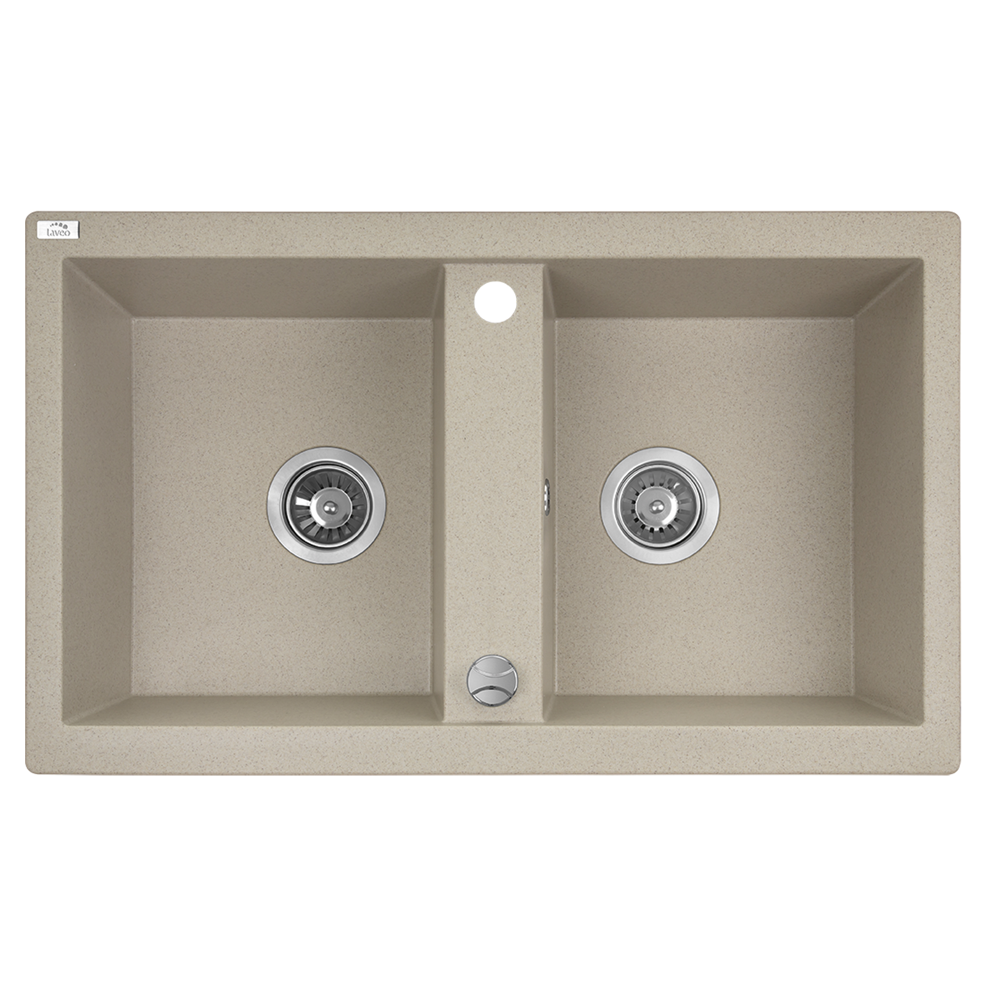Granit Køkkenvask Brava Beige Mat 76x48 cm med Vandlås