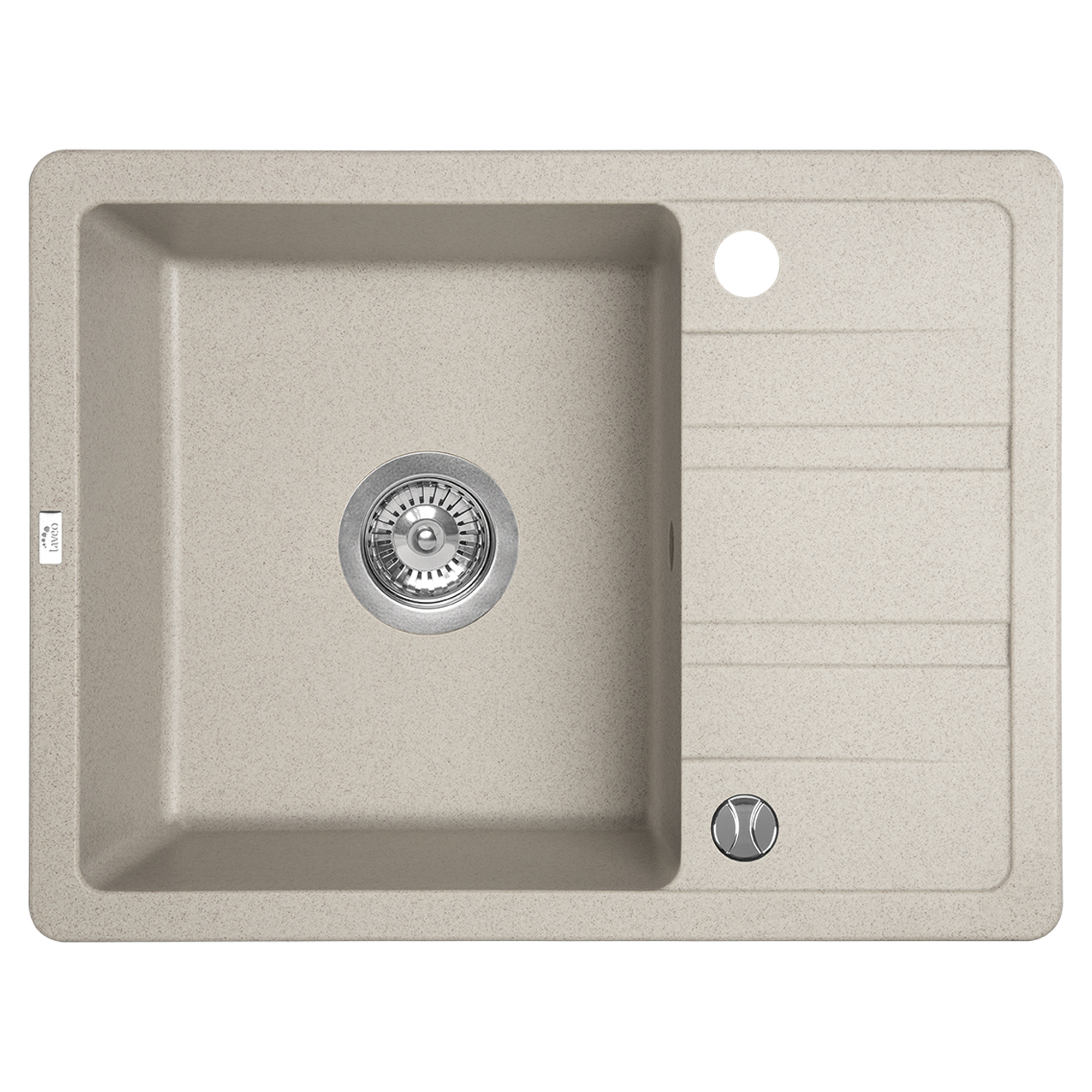 Granit Køkkenvask med Afløbsbakke Ardena Beige Mat 58x44 cm med Vandlås