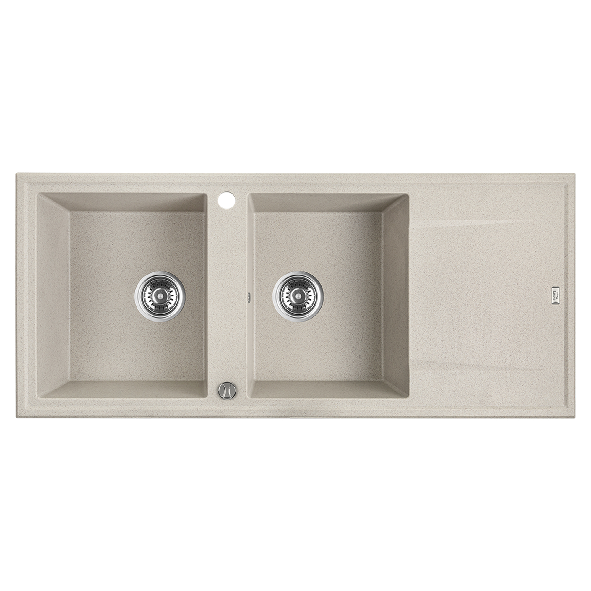 Granit Køkkenvask med Afløbsbakke Brenca Beige Mat 116x50 cm med Vandlås