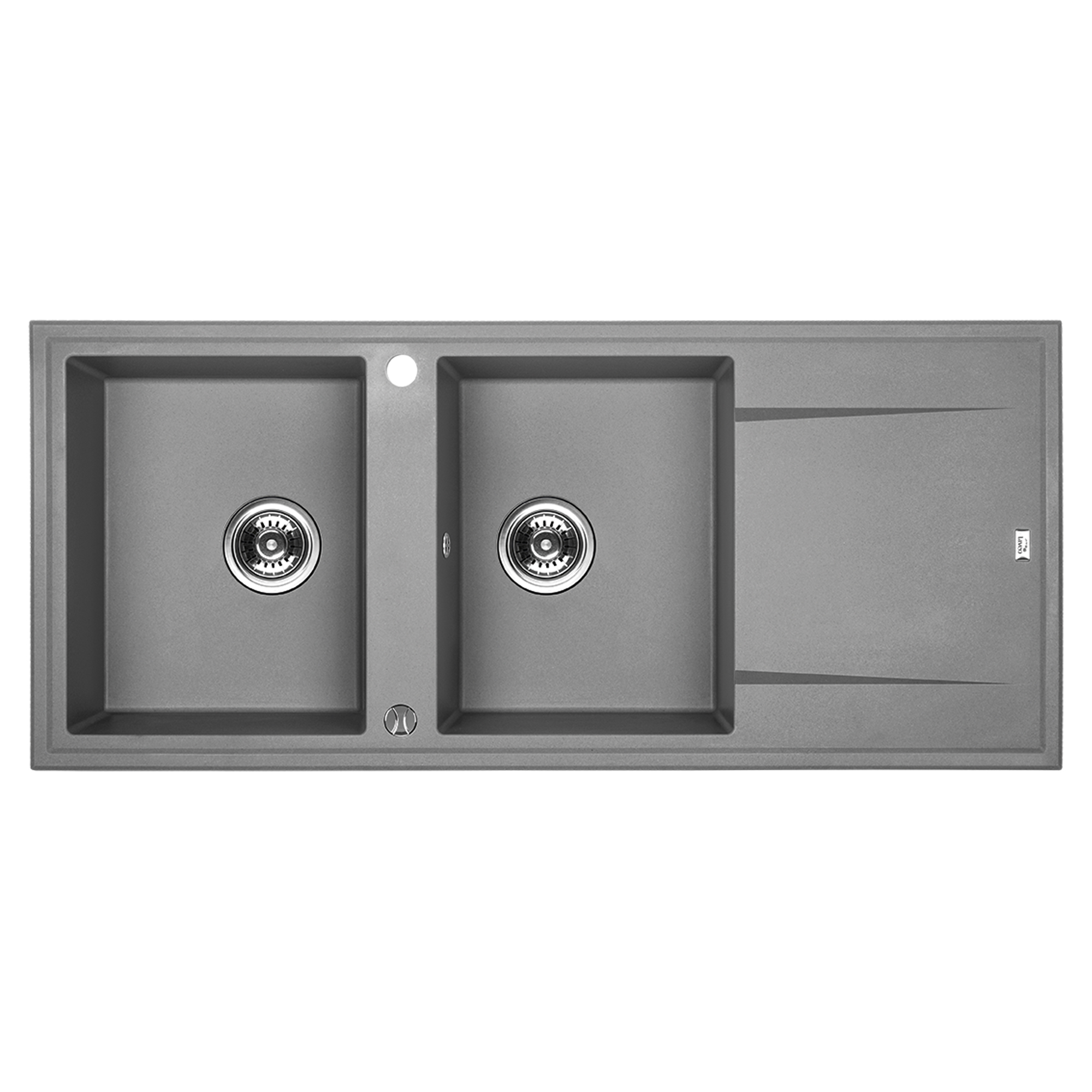 Granit Køkkenvask med Afløbsbakke Brenca Grå Mat 116x50 cm med Vandlås