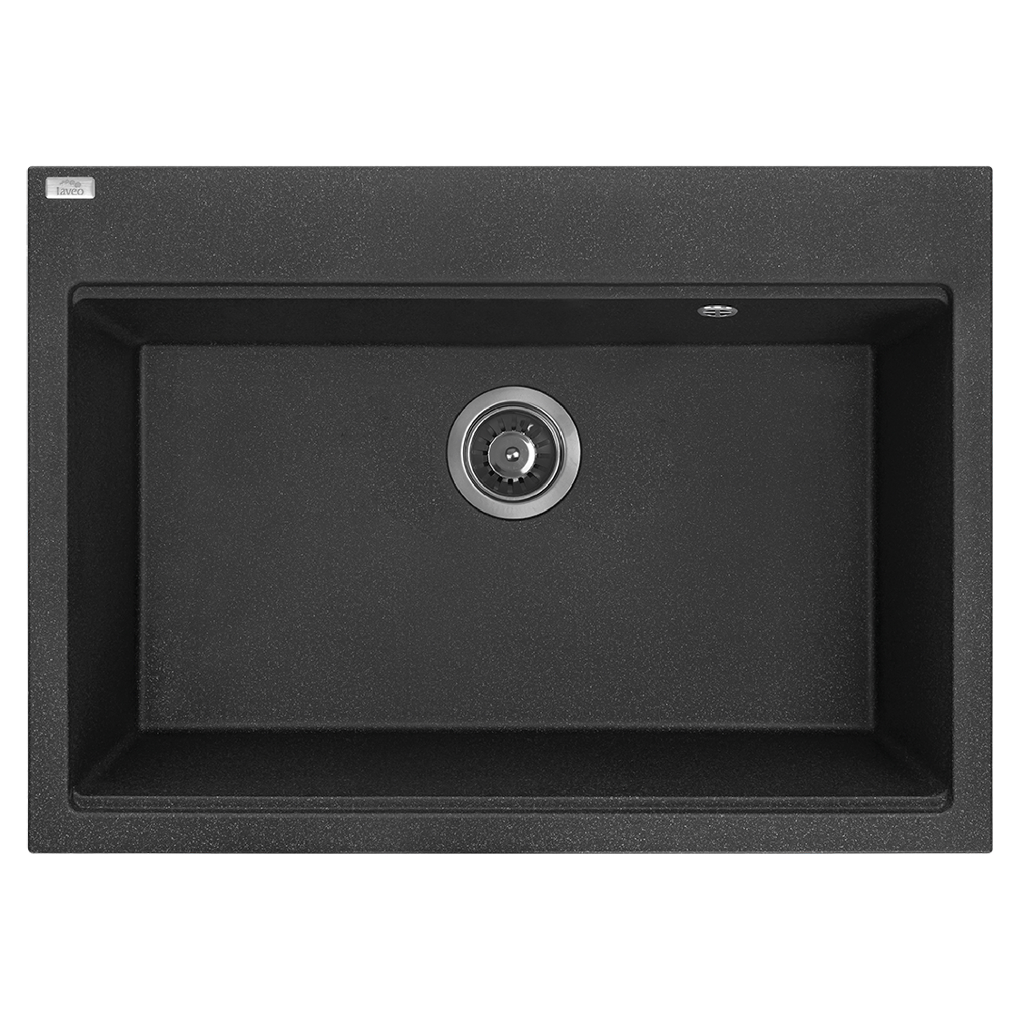 Granit Køkkenvask Casaen Sort Mat 70x50 cm med Vandlås