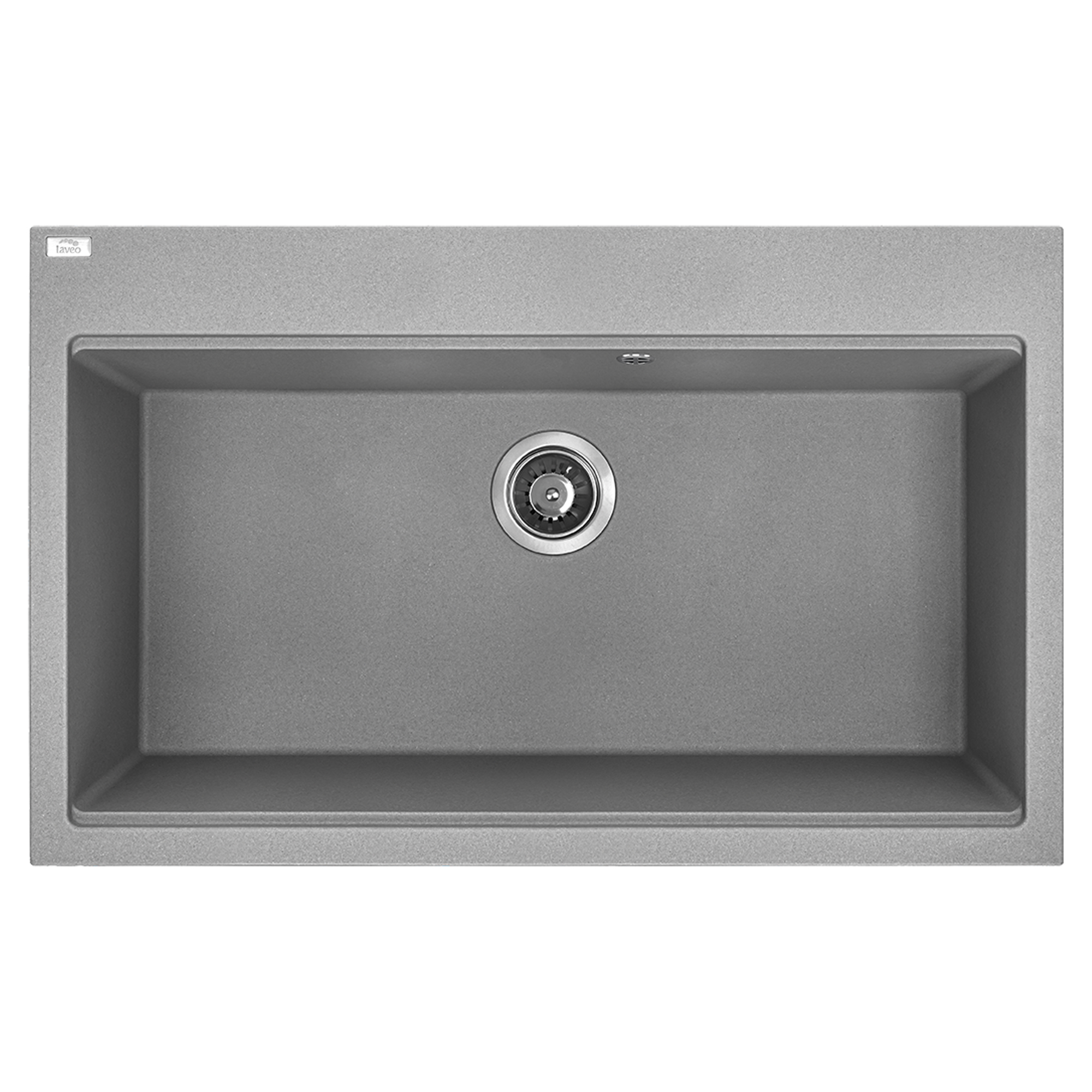 Granit Køkkenvask Casaen Grå Mat 80x50 cm med Vandlås