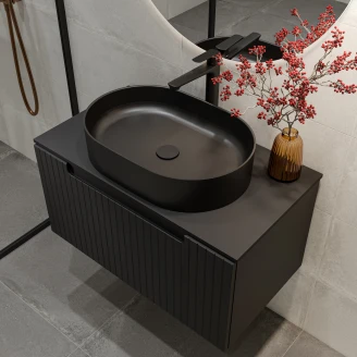 Ravak Håndvask <strong>Ceramic Slim</strong>  Oval Sort Mat 55 cm