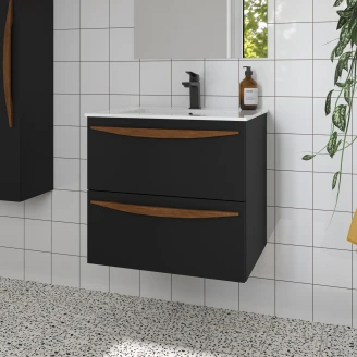 Håndvaskskab <strong>Impero</strong>  Sort Mat 60 cm med Vask
