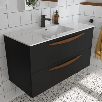 Håndvaskskab <strong>Impero</strong>  Sort Mat 100 cm med Vask