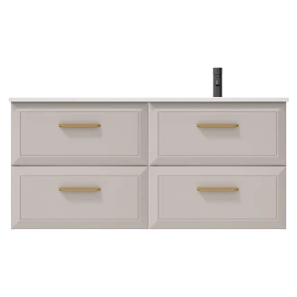 Håndvaskskab Gold <strong>Tandem</strong>  Beige 120 cm med Højre Vask Hvid Mat