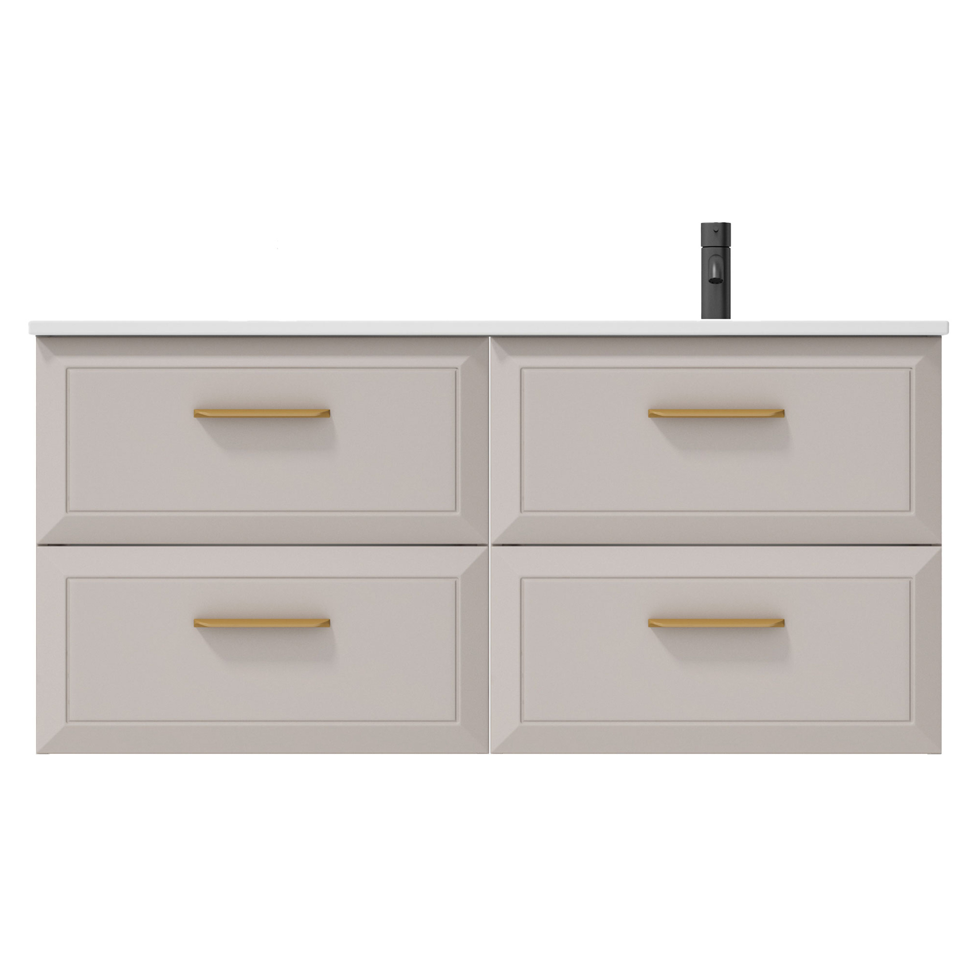Håndvaskskab Gold Tandem Beige 120 cm med Højre Vask Hvid Mat
