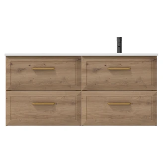 Håndvaskskab Gold <strong>Tandem</strong>  Eg 120 cm med Højre Vask Hvid Mat