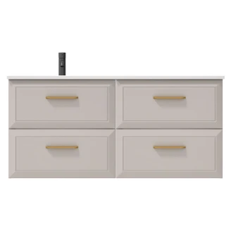 Håndvaskskab Gold <strong>Tandem</strong>  Beige 120 cm med Venstre Vask Hvid Mat