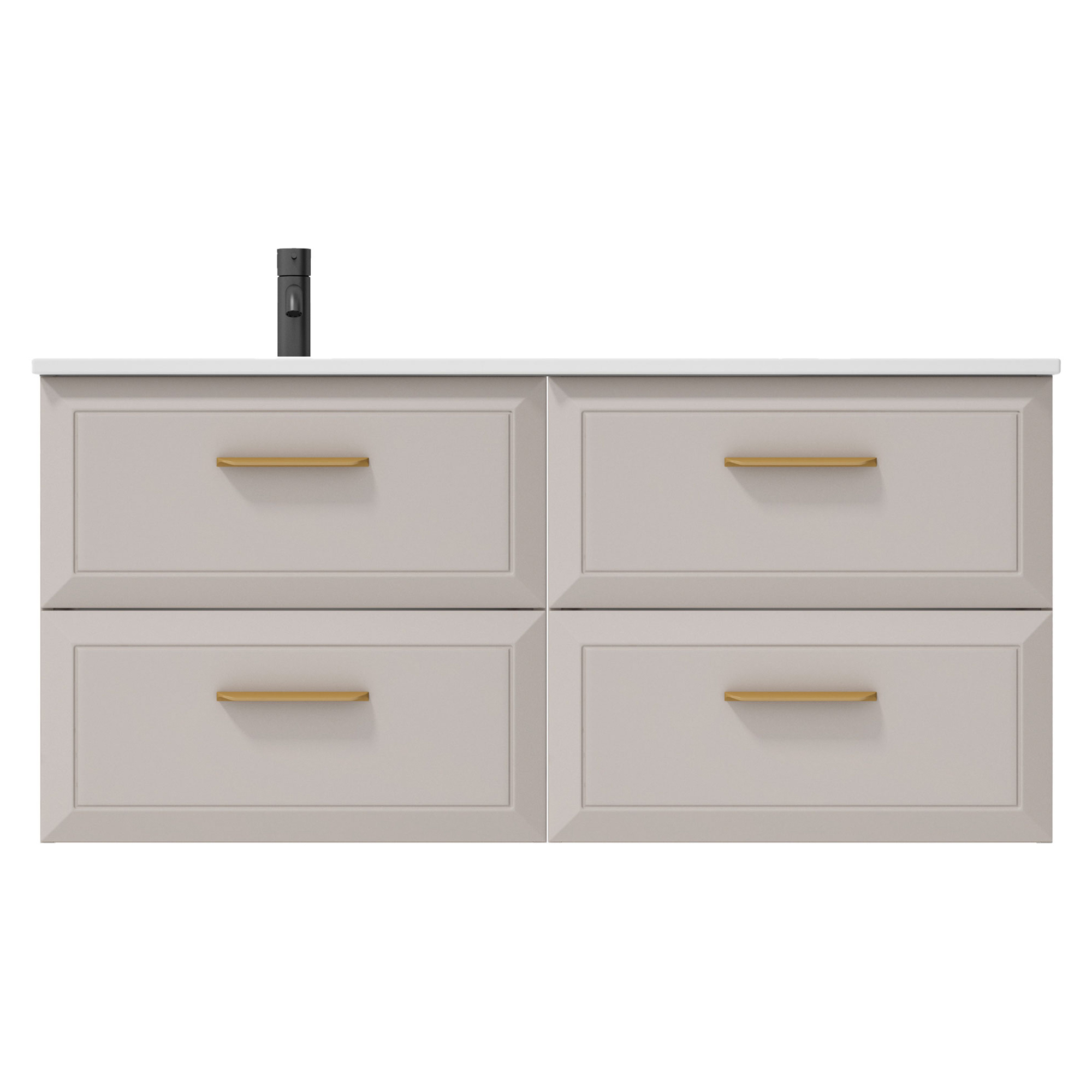 Håndvaskskab Gold Tandem Beige 120 cm med Venstre Vask Hvid Mat