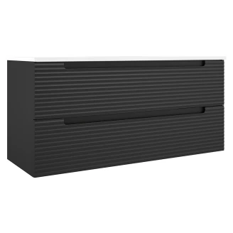 Dobbelt Håndvaskskab <strong>Ramos</strong>  Sort Mat 120 cm med Vask