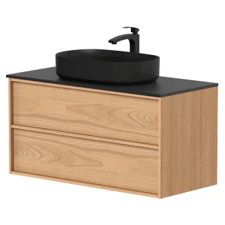 Håndvaskskab <strong>Ekskär</strong>  Egfaner Forår Mat 100 cm med Bordplade Sort Mat