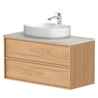 Håndvaskskab <strong>Ekskär</strong>  Egfaner Forår Mat 100 cm med Bordplade Natural Quartzite Mat