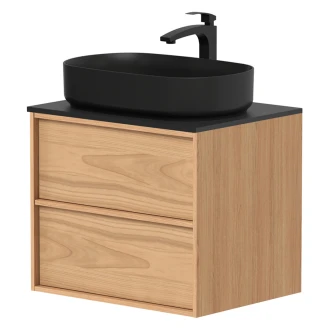 Håndvaskskab <strong>Ekskär</strong>  Egfaner Forår Mat 60 cm med Bordplade Sort Mat