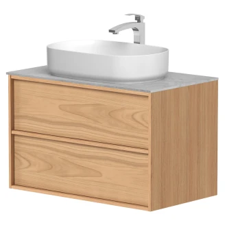 Håndvaskskab <strong>Ekskär</strong>  Egfaner Forår Mat 80 cm med Bordplade Lysegrå Mat