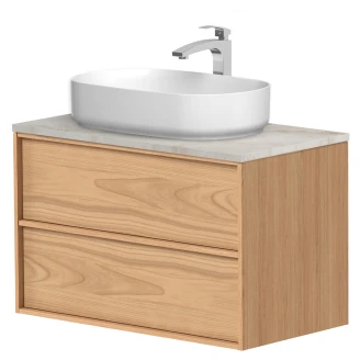 Håndvaskskab <strong>Ekskär</strong>  Egfaner Forår Mat 80 cm med Bordplade Natural Quartzite Mat
