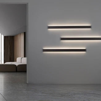 Nova Luce Væglampe <strong>Seline</strong>  Sort 120 cm