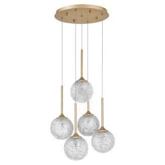 Nova Luce Hængelampe 5 Lyskilder Guld, Transparent
