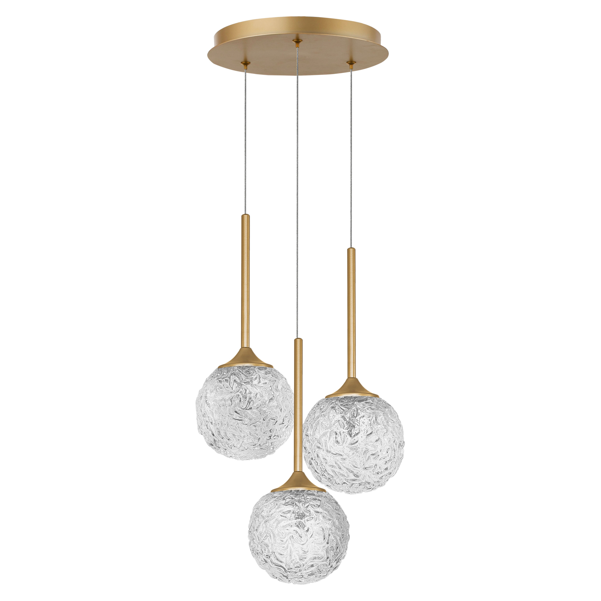 Nova Luce Hængelampe 3 Lyskilder Guld, Transparent