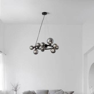 Nova Luce Hængelampe <strong>Odillia</strong>  Sort, Grå Ø 65 cm